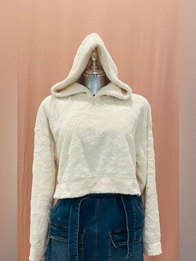Cozy Cream Plush Hooded Pullover
